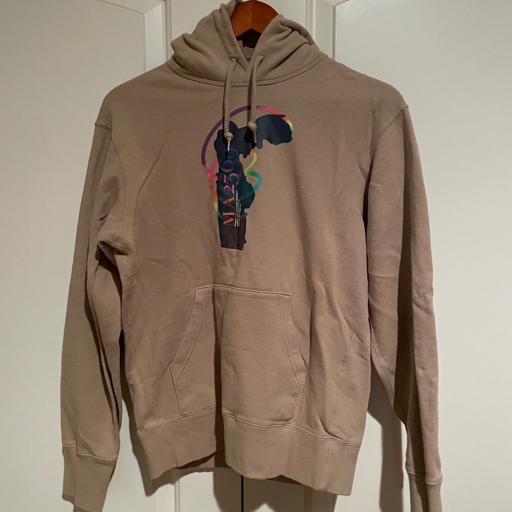Uniqlo Tan Hoodie with Colorful Graphic